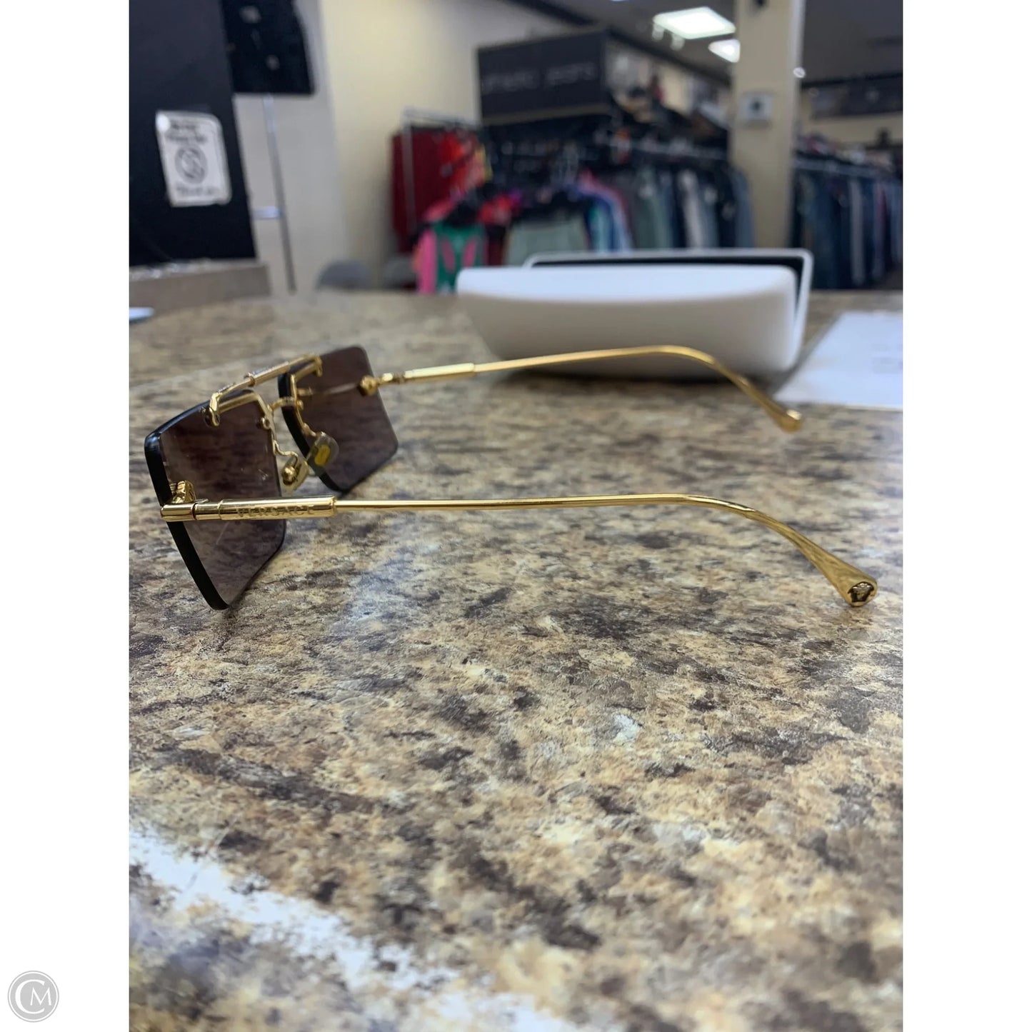 Sunglasses Luxury Designer By Versace, Size: