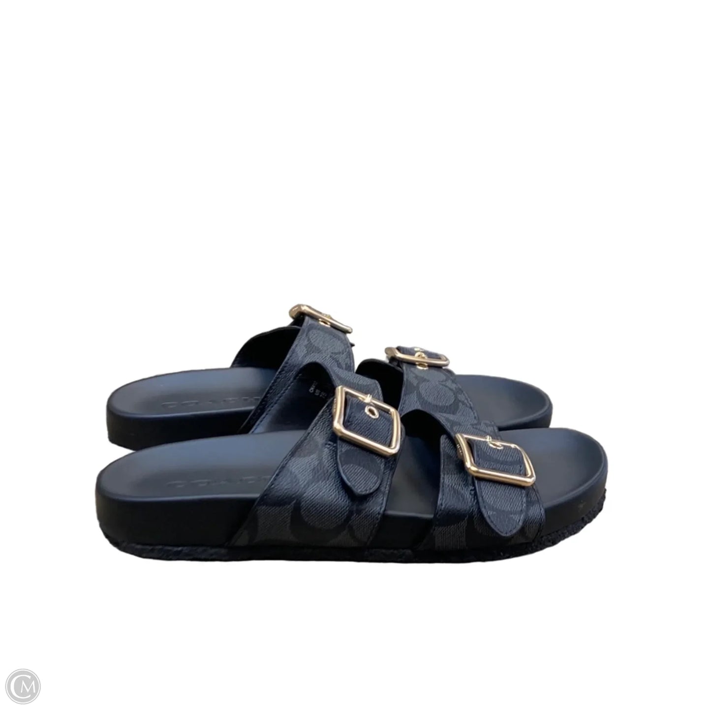Sandals Designer By Coach In Black & Grey, Size: 7