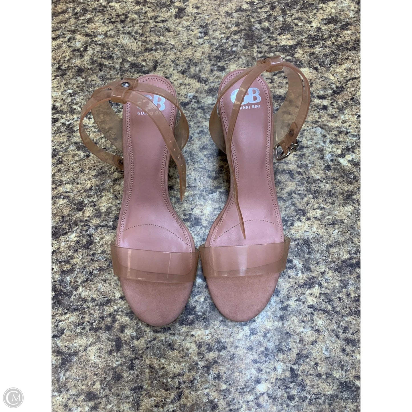 Sandals Heels Block By Gianni Bini In Peach, Size: 8.5