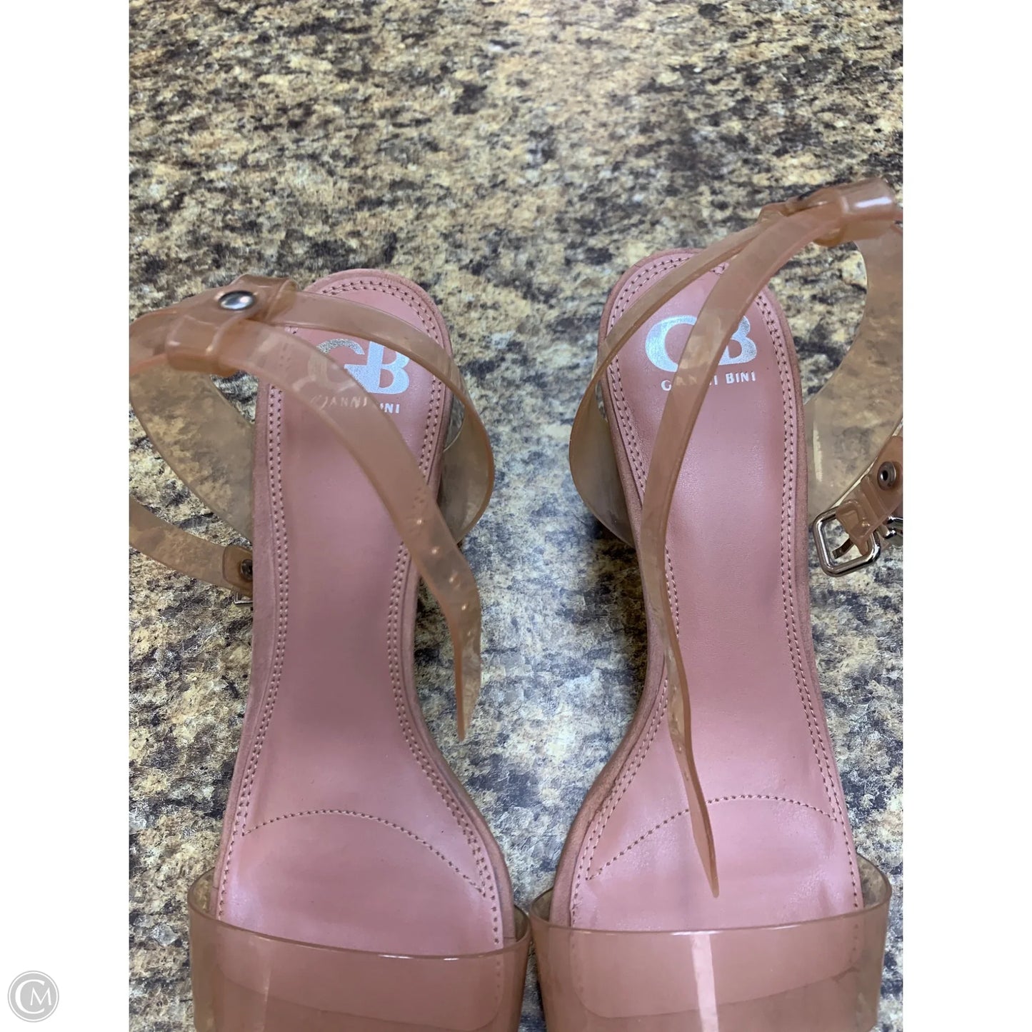 Sandals Heels Block By Gianni Bini In Peach, Size: 8.5