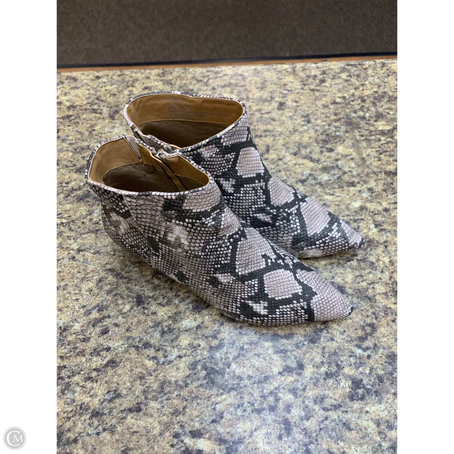 Boots Ankle Heels By Comfortview In Snakeskin Print, Size: 8