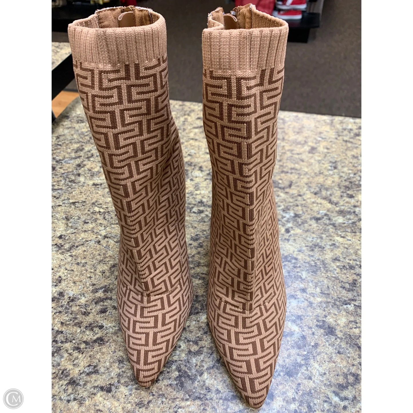 Boots Ankle Heels By Rouge In Tan, Size: 9