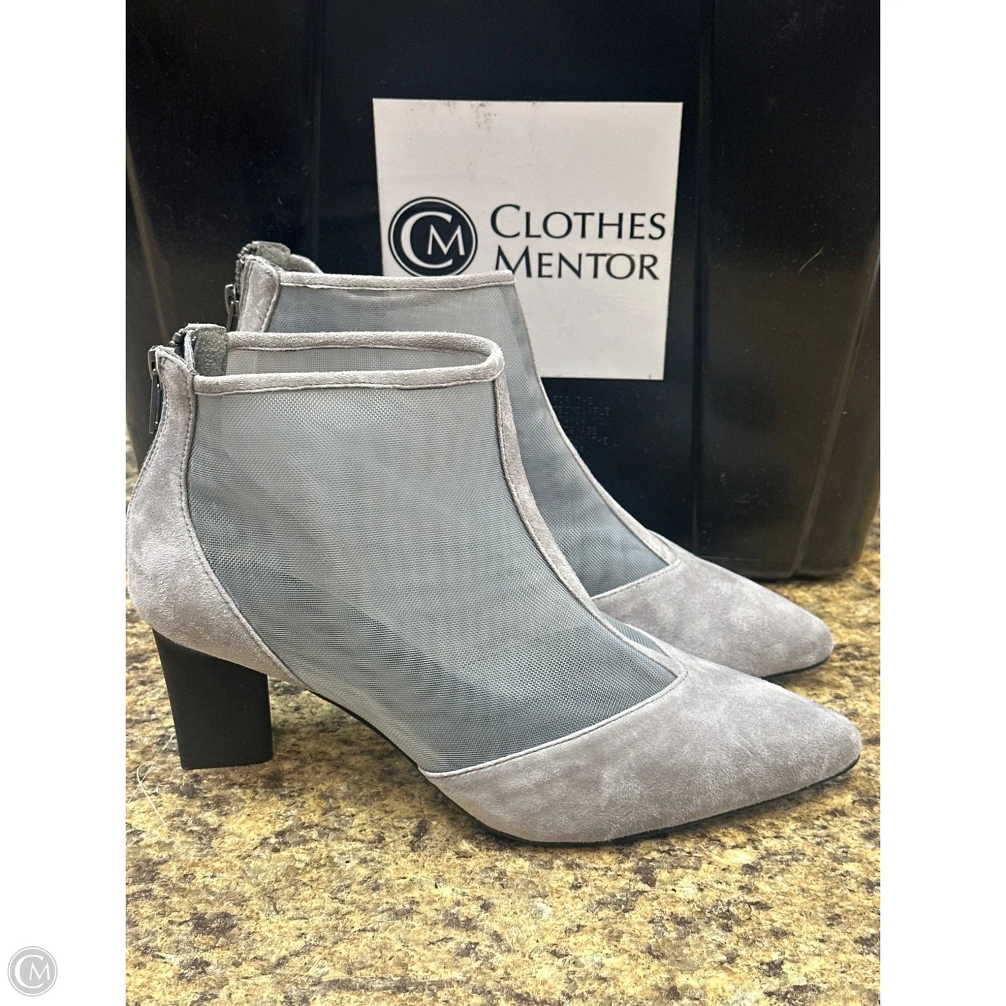Shoes Heels Block By Logo In Grey, Size: 7