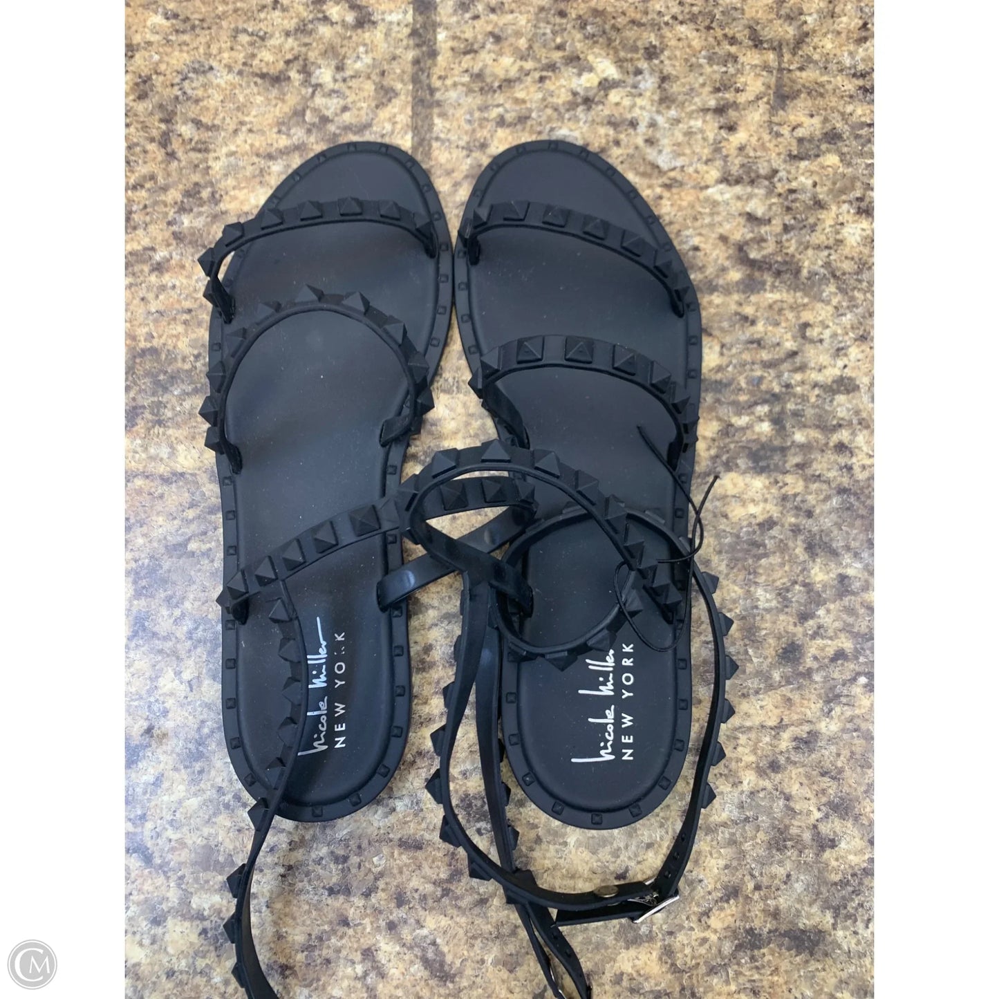 Sandals Flats By Nicole By Nicole Miller In Black, Size: 8