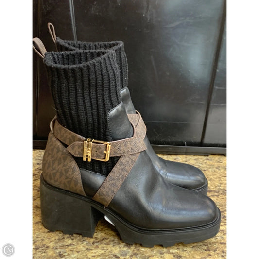 Boots Ankle Heels By Michael By Michael Kors In Black & Brown, Size: 7
