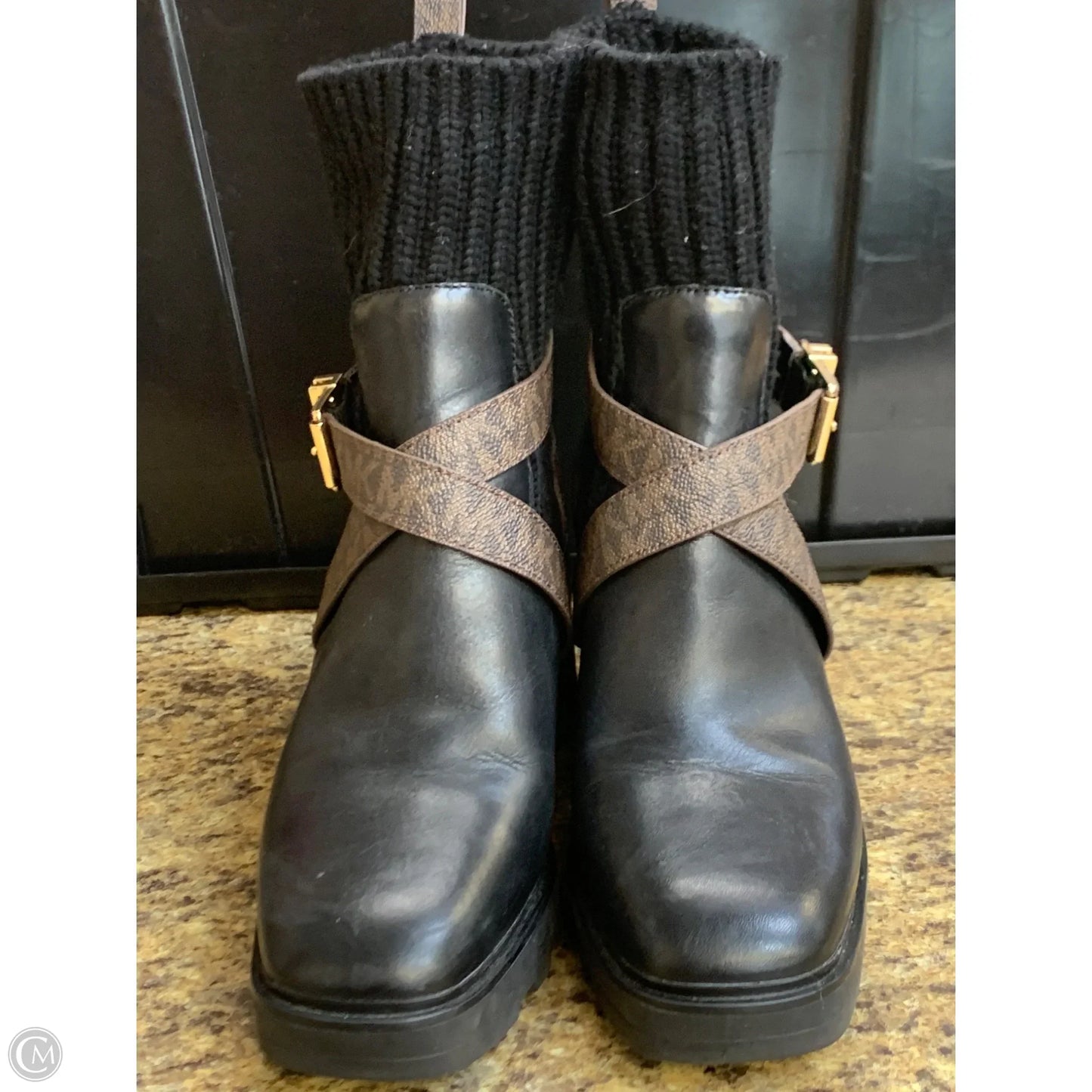 Boots Ankle Heels By Michael By Michael Kors In Black & Brown, Size: 7