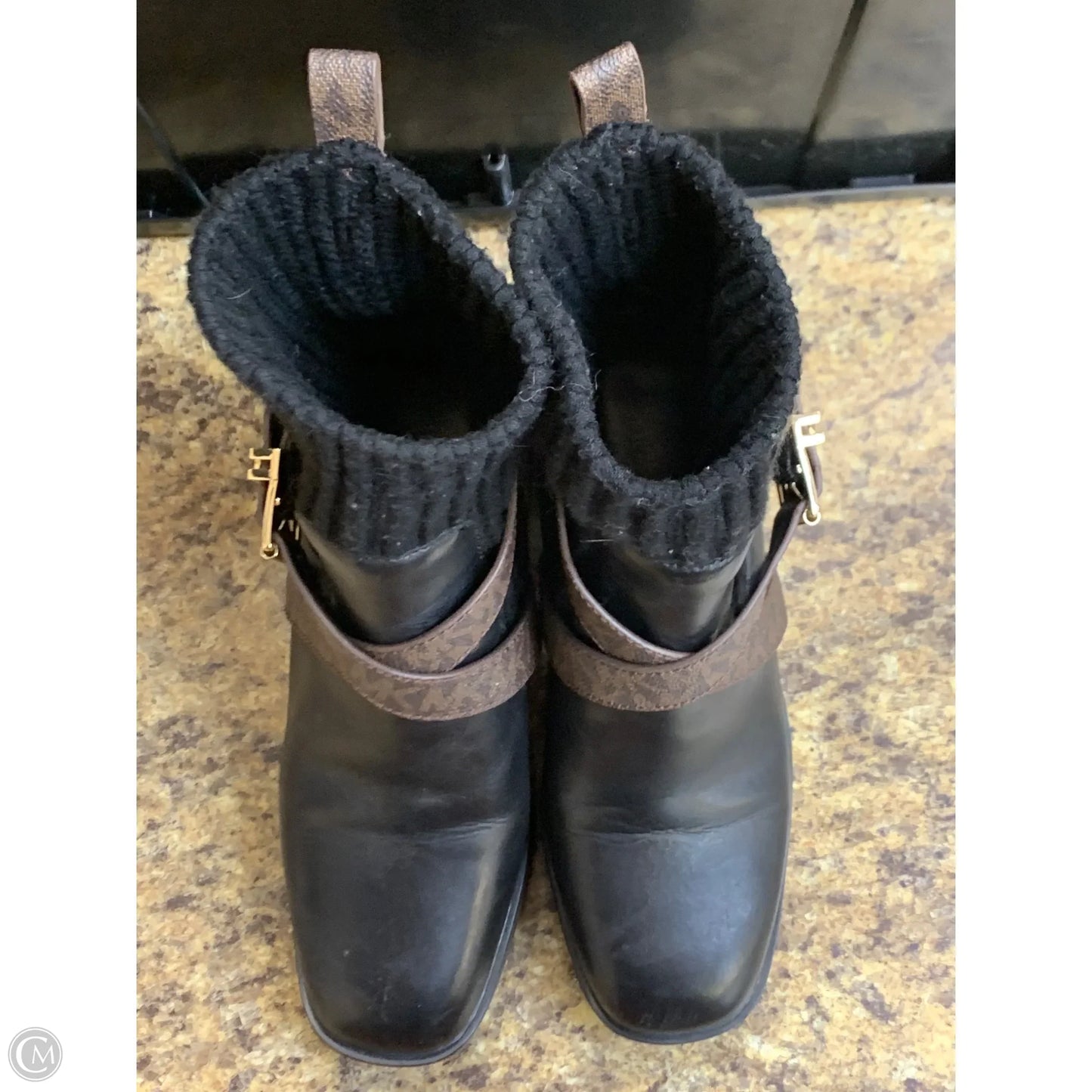 Boots Ankle Heels By Michael By Michael Kors In Black & Brown, Size: 7