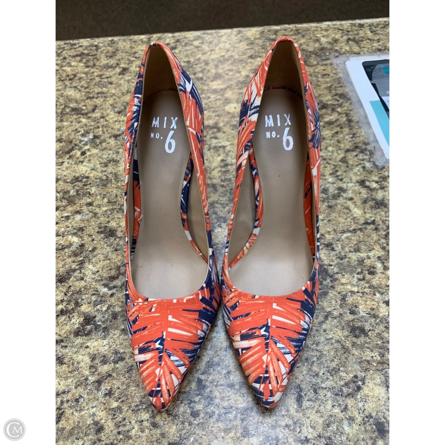 Shoes Heels Kitten By Mix No 6 In Blue & Orange, Size: 9