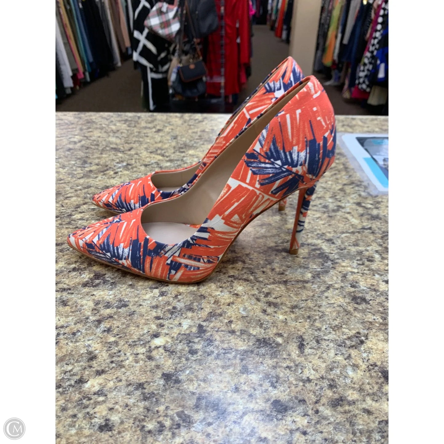 Shoes Heels Kitten By Mix No 6 In Blue & Orange, Size: 9