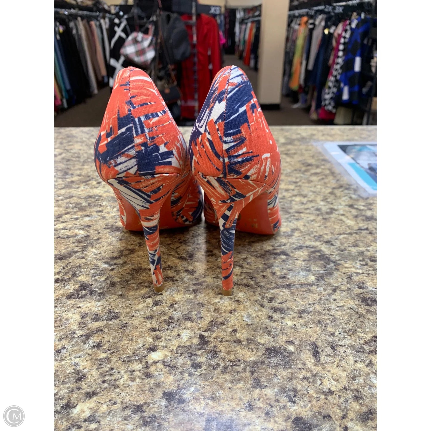 Shoes Heels Kitten By Mix No 6 In Blue & Orange, Size: 9