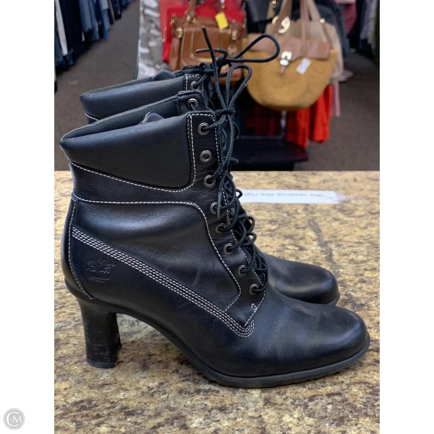 Boots Ankle Heels By Timberland In Black, Size: 7.5