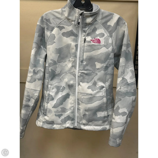 Athletic Jacket By The North Face In Grey & White, Size: S