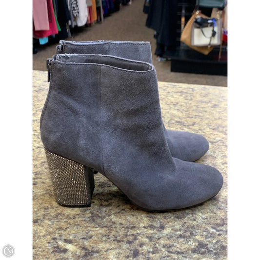 Boots Ankle Heels By Kenneth Cole Reaction In Grey & Silver, Size: 8