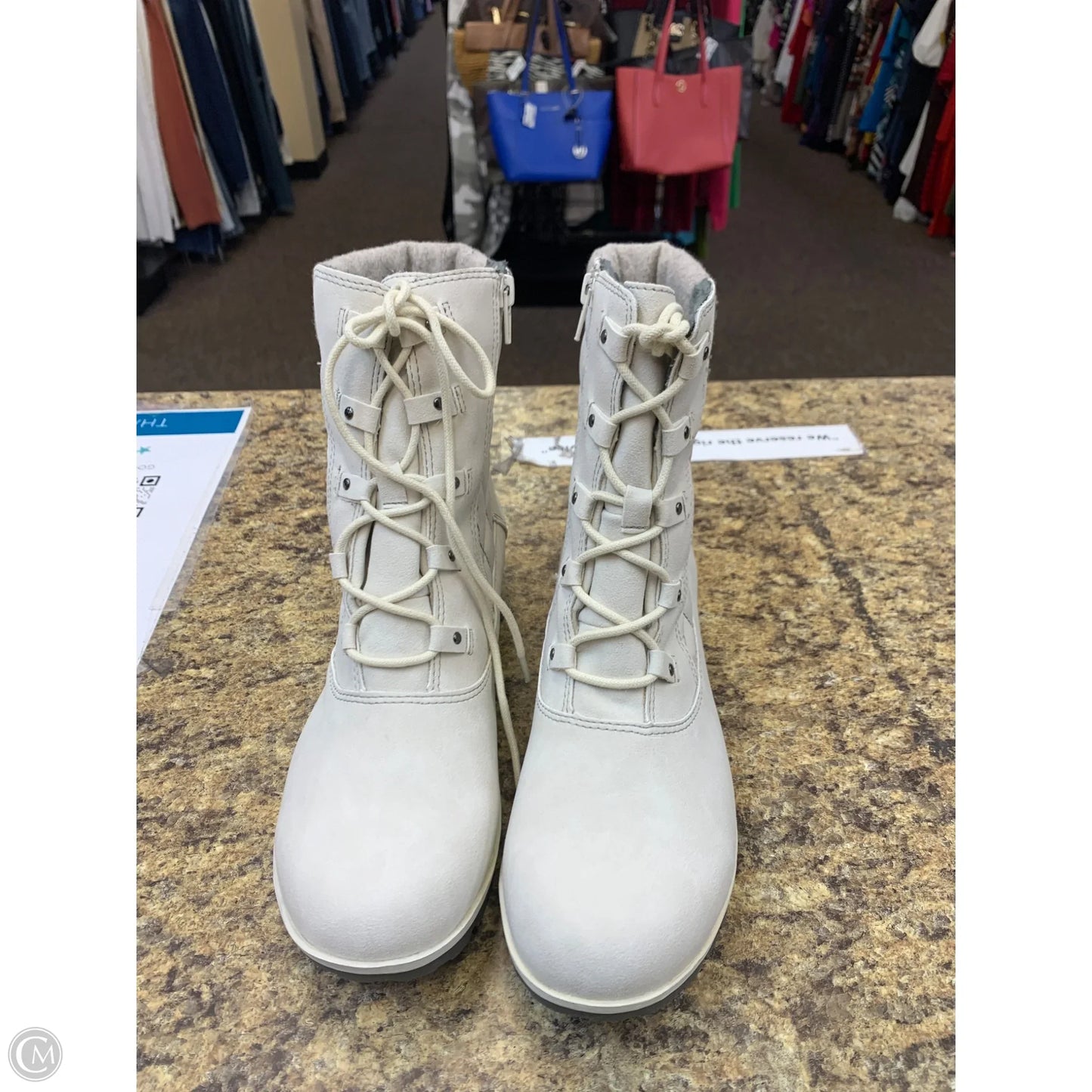 Boots Ankle Heels By Jambu In Ivory, Size: 9