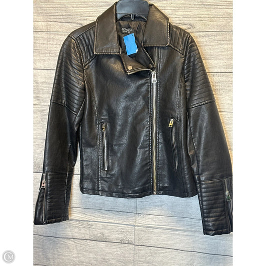 Jacket Moto By Top Shop In Black, Size: 2