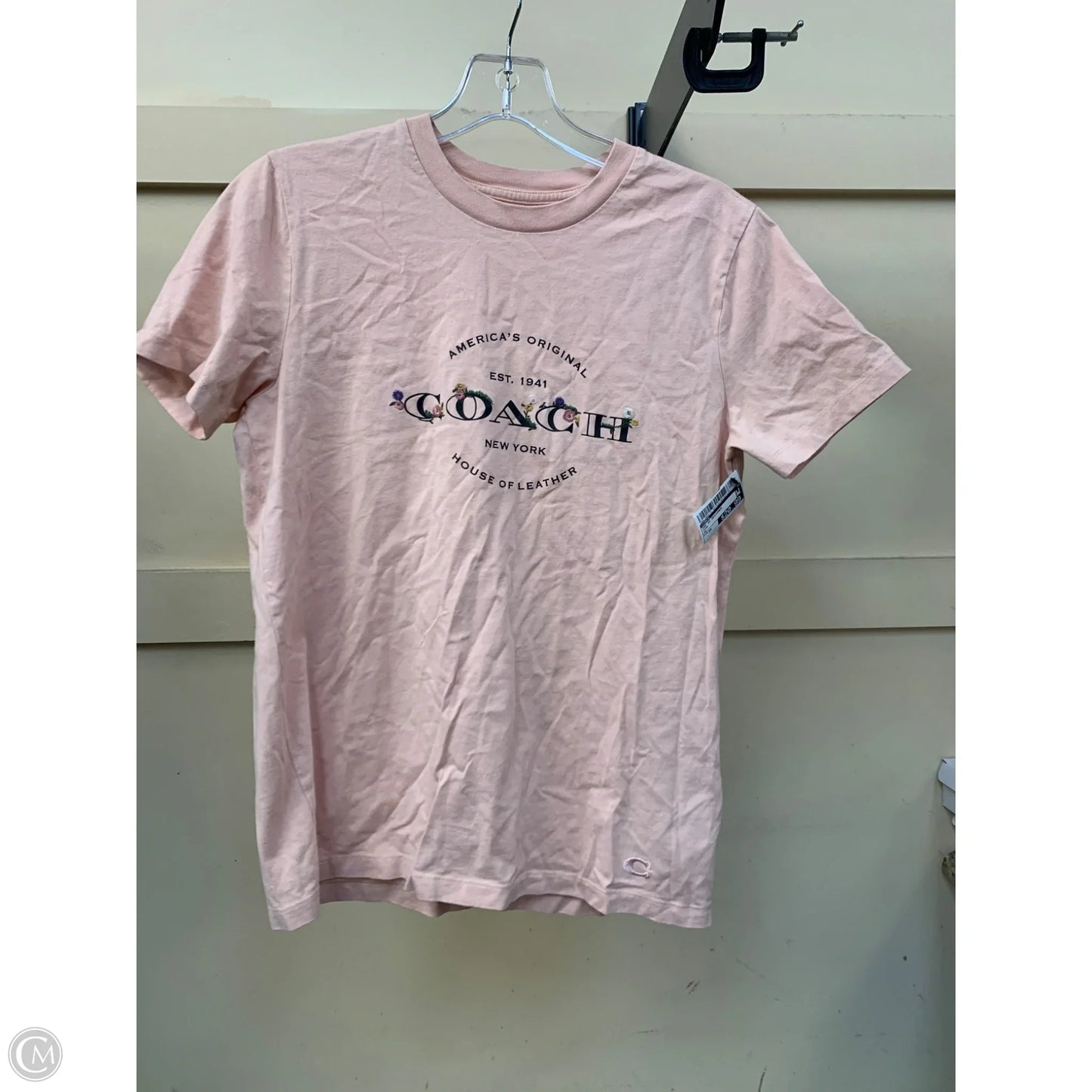 Top Short Sleeve Designer By Coach In Pink, Size: Xs