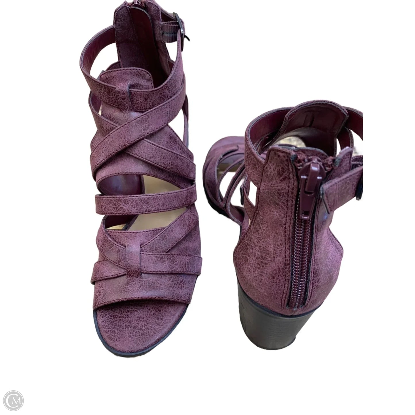 Sandals Heels Block By Dollhouse In Purple, Size: 8