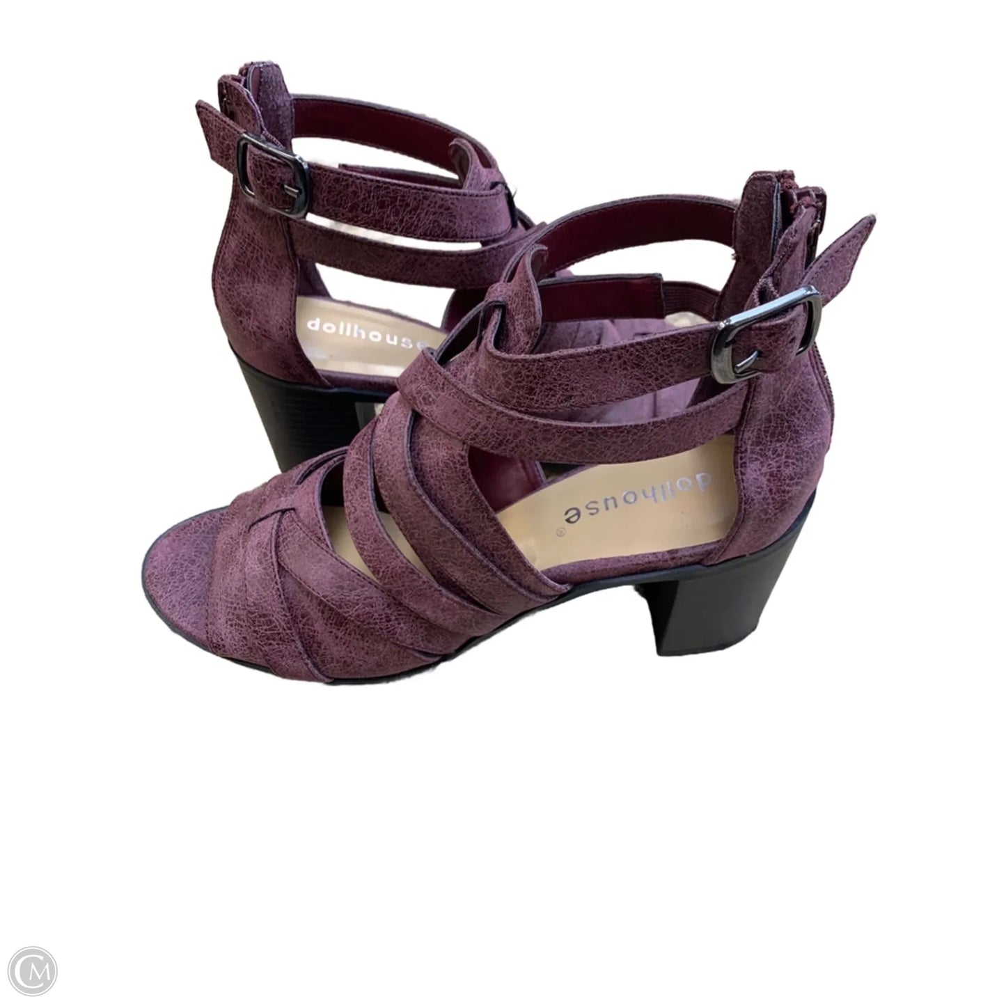 Sandals Heels Block By Dollhouse In Purple, Size: 8