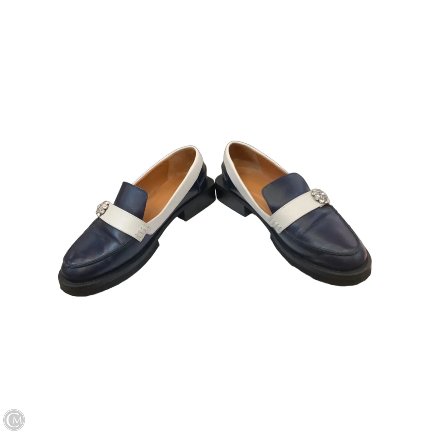 Shoes Flats By Ganni In Blue & White, Size: 9