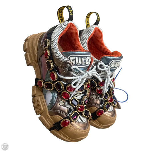 Shoes Luxury Designer By Gucci In Multi-colored, Size: 7