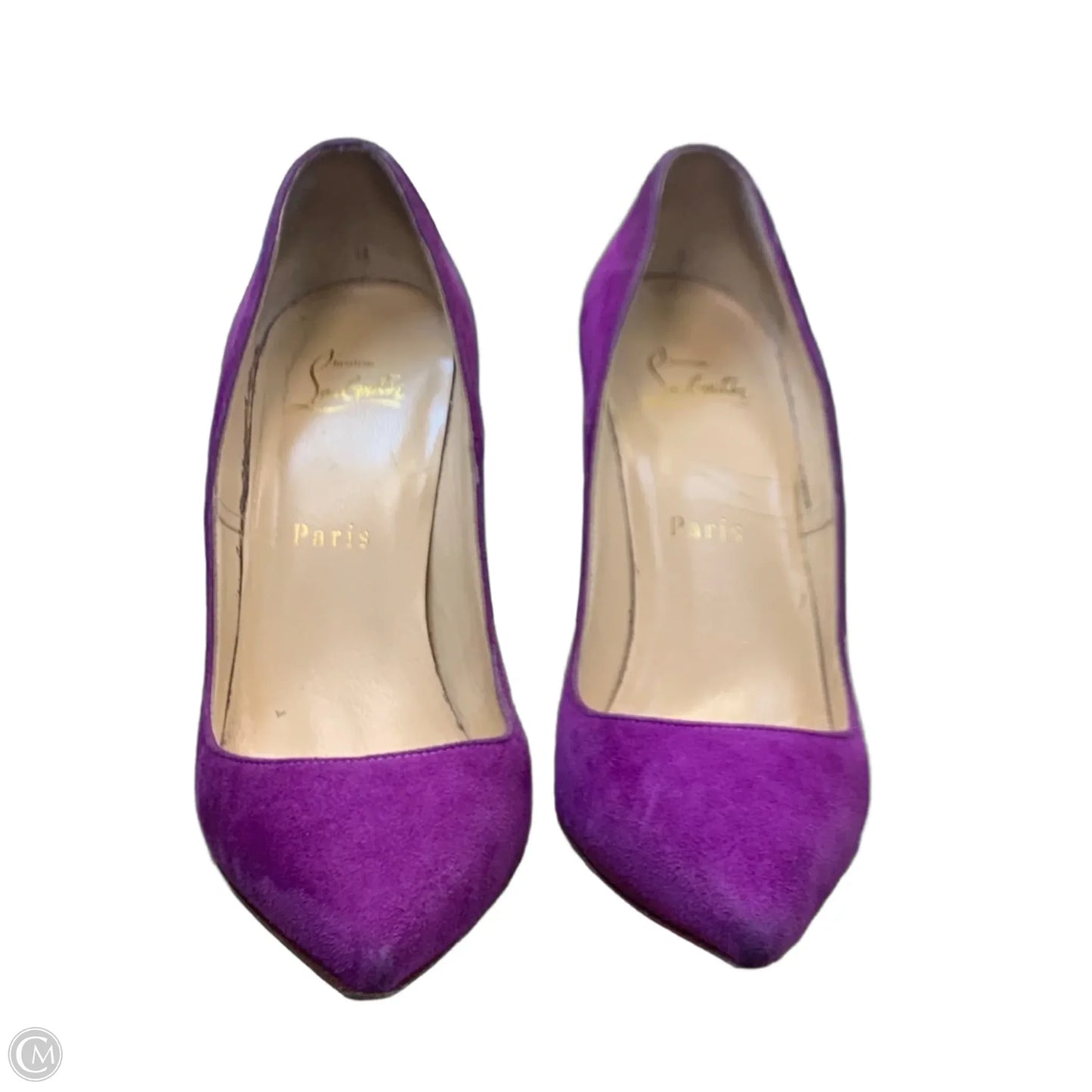 Shoes Luxury Designer By Christian Louboutin In Purple, Size: 7.5