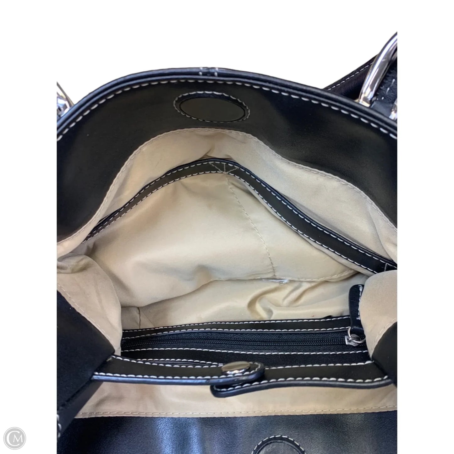 Handbag Leather By Clarks, Size: Medium