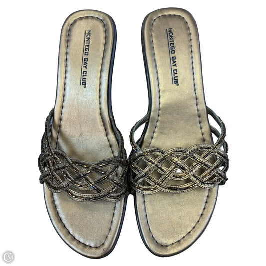 Sandals Heels Wedge By Montego Bay In Bronze, Size: 7
