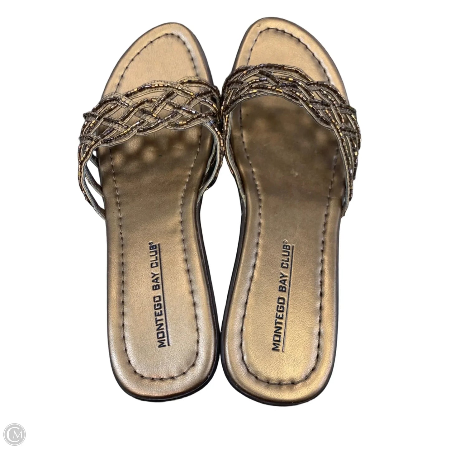 Sandals Heels Wedge By Montego Bay In Bronze, Size: 7