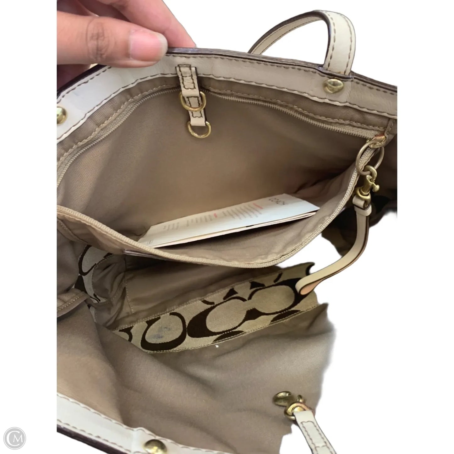Tote Designer By Coach, Size: Medium