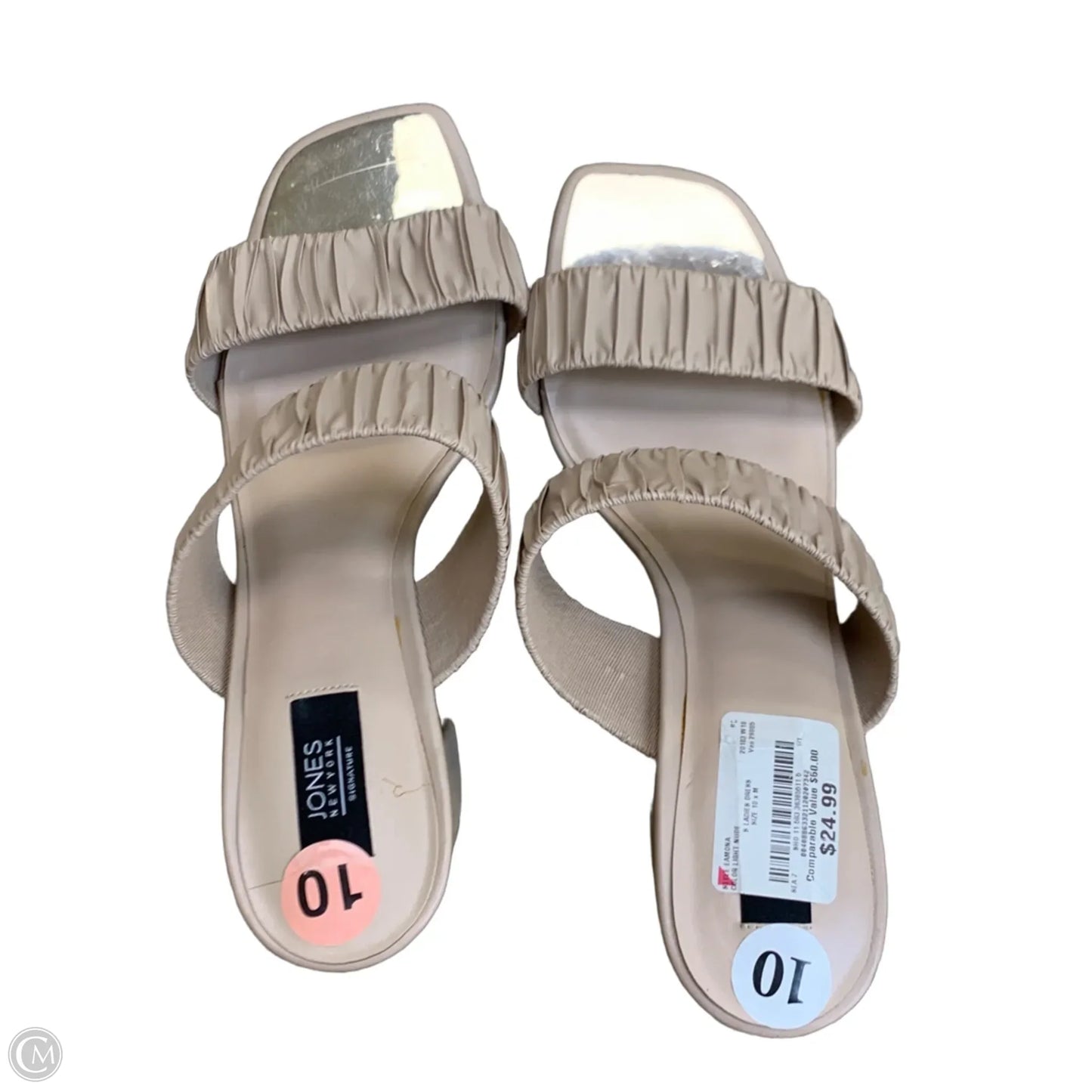 Sandals Heels Block By Jones New York In Beige, Size: 10
