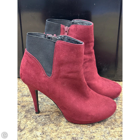 Boots Ankle Heels By Thalia Sodi In Maroon, Size: 8