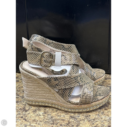 Sandals Heels Wedge By Cmf In Snakeskin Print, Size: 8