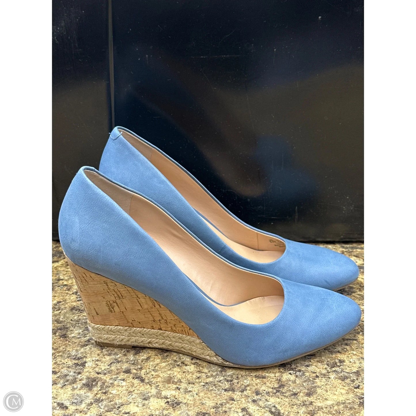 Shoes Heels Wedge By Franco Sarto In Blue, Size: 8.5
