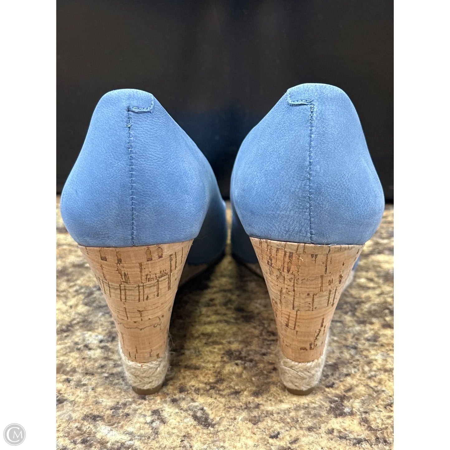 Shoes Heels Wedge By Franco Sarto In Blue, Size: 8.5