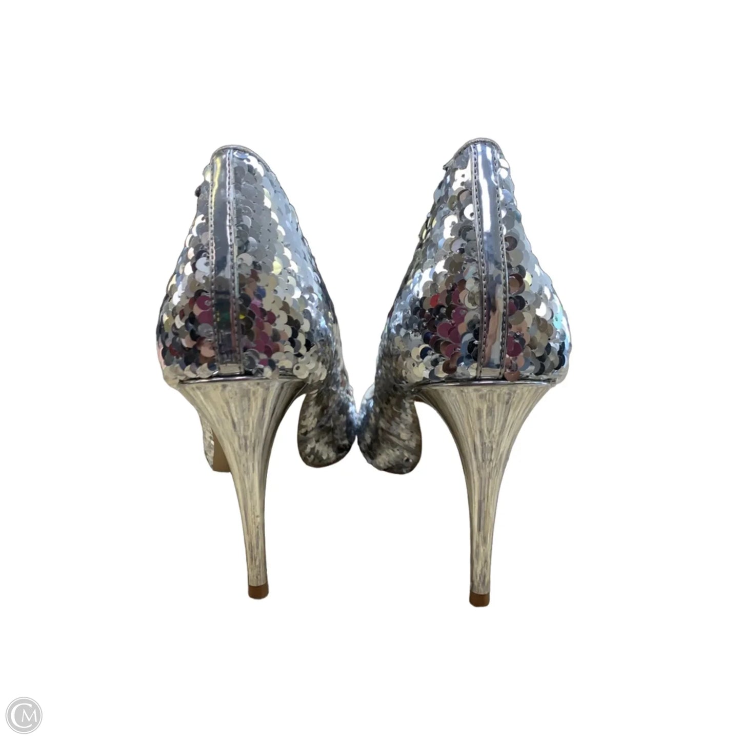 Shoes Heels Stiletto By Aldo In Silver, Size: 8
