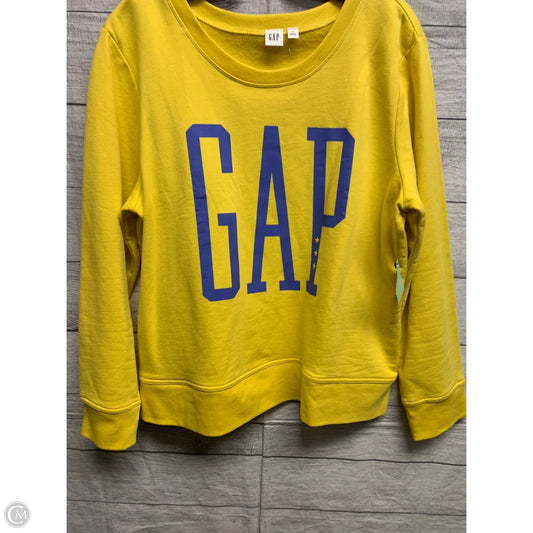 Athletic Sweatshirt Hoodie By Gap In Yellow, Size: L