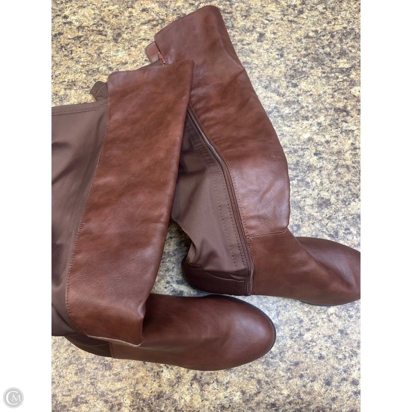 Boots Over-the-knee Flats By Lane Bryant In Brown, Size: 9