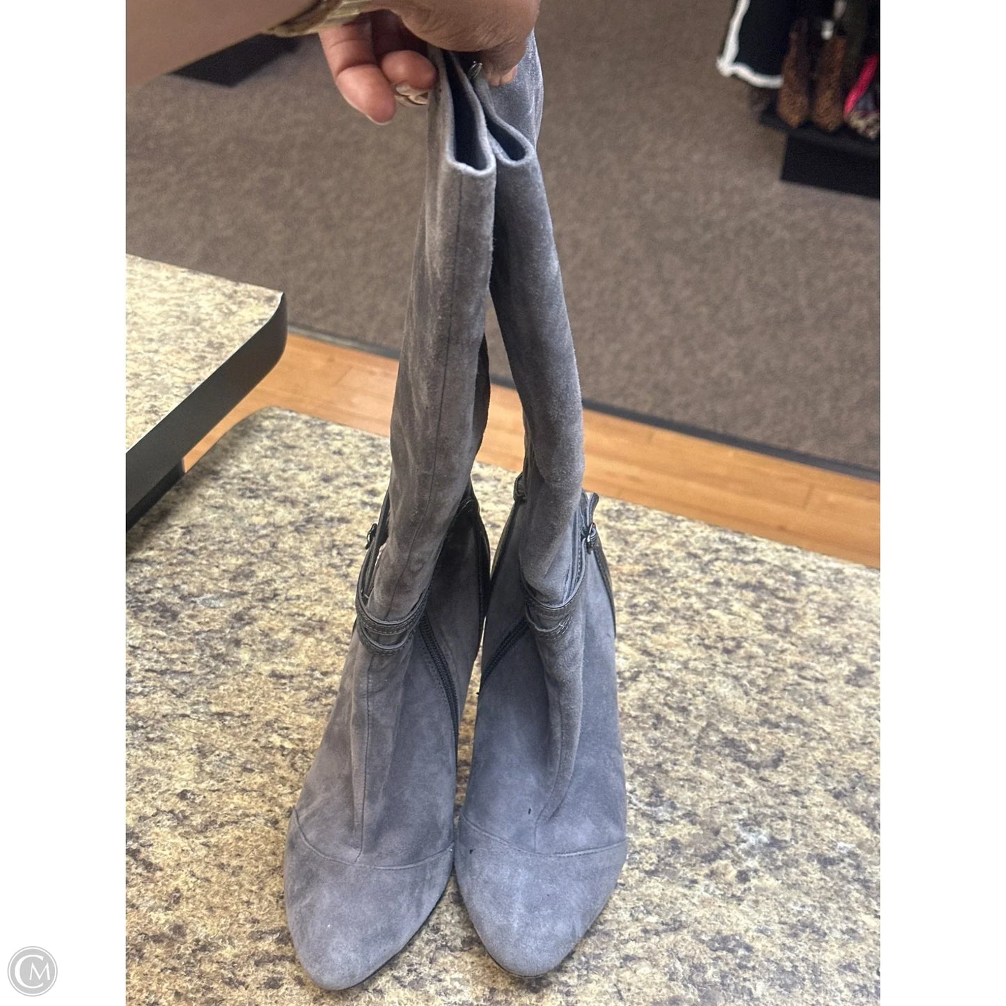 Boots Mid-calf Heels By White House Black Market In Grey, Size: 8.5