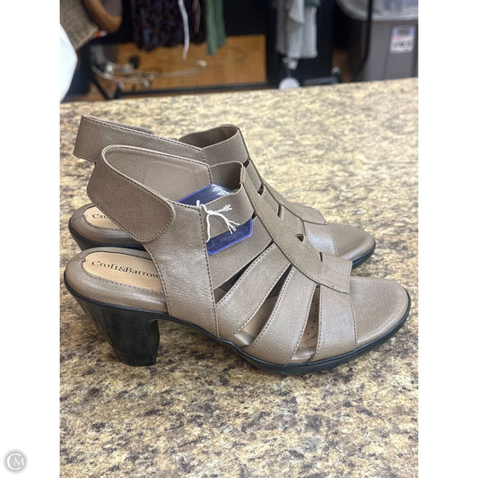 Sandals Heels Block By Croft And Barrow In Taupe, Size: 9.5