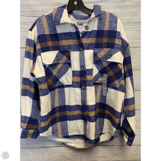 Jacket Fleece By Ymi In Plaid Pattern, Size: M