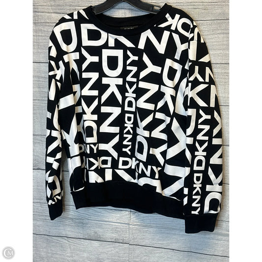 Sweater By Dkny In Black & White, Size: L