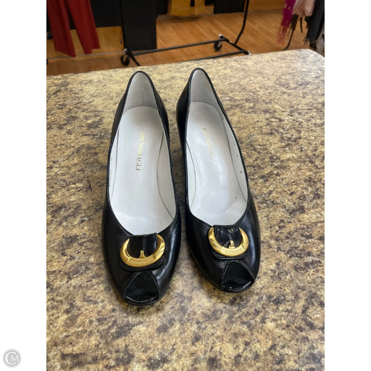 Sandals Heels Kitten By Bruno Magli Shoes In Black, Size: 9