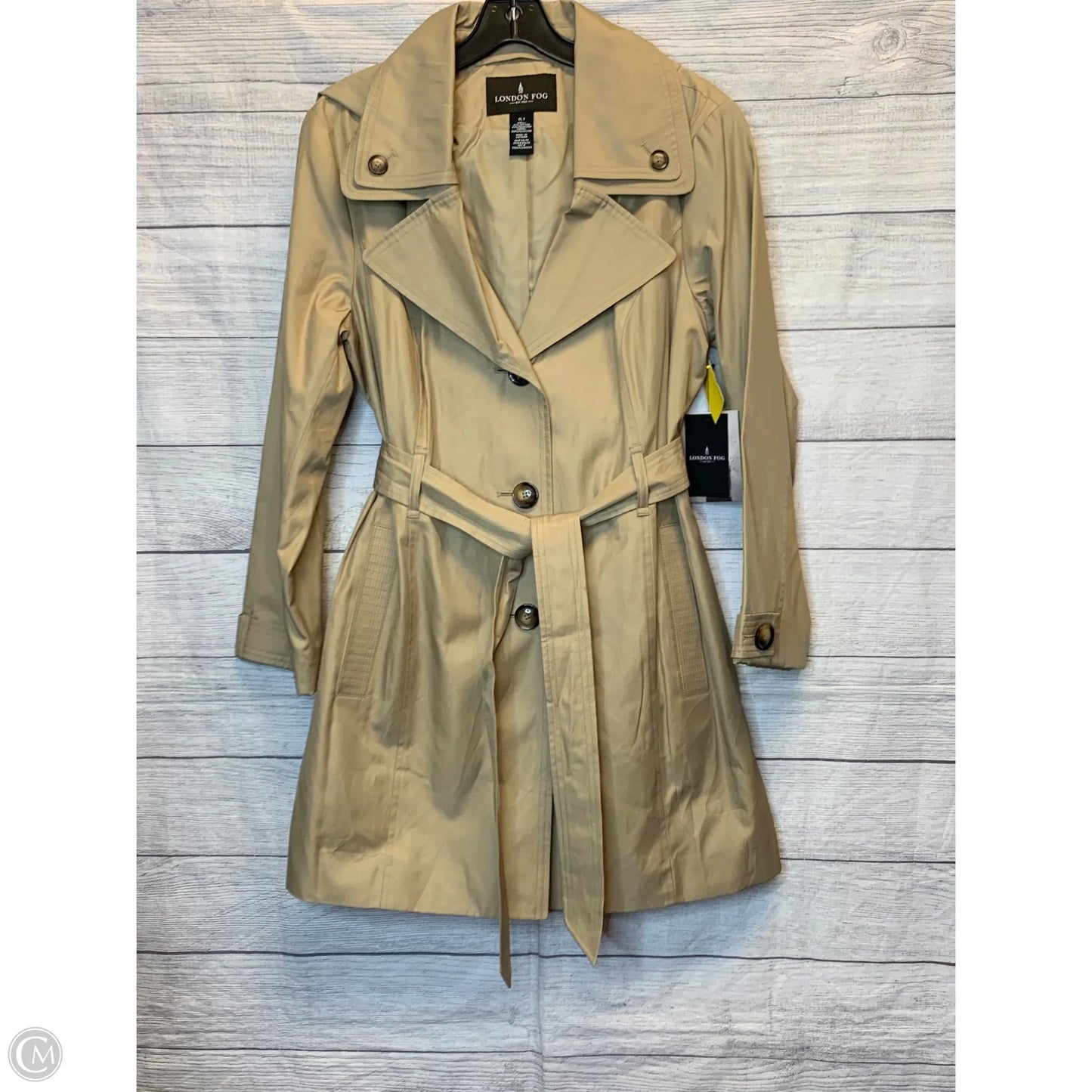 Coat Trench Coat By London Fog In Beige, Size: L