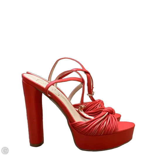 Sandals Heels Platform By Jessica Simpson In Red, Size: 7.5