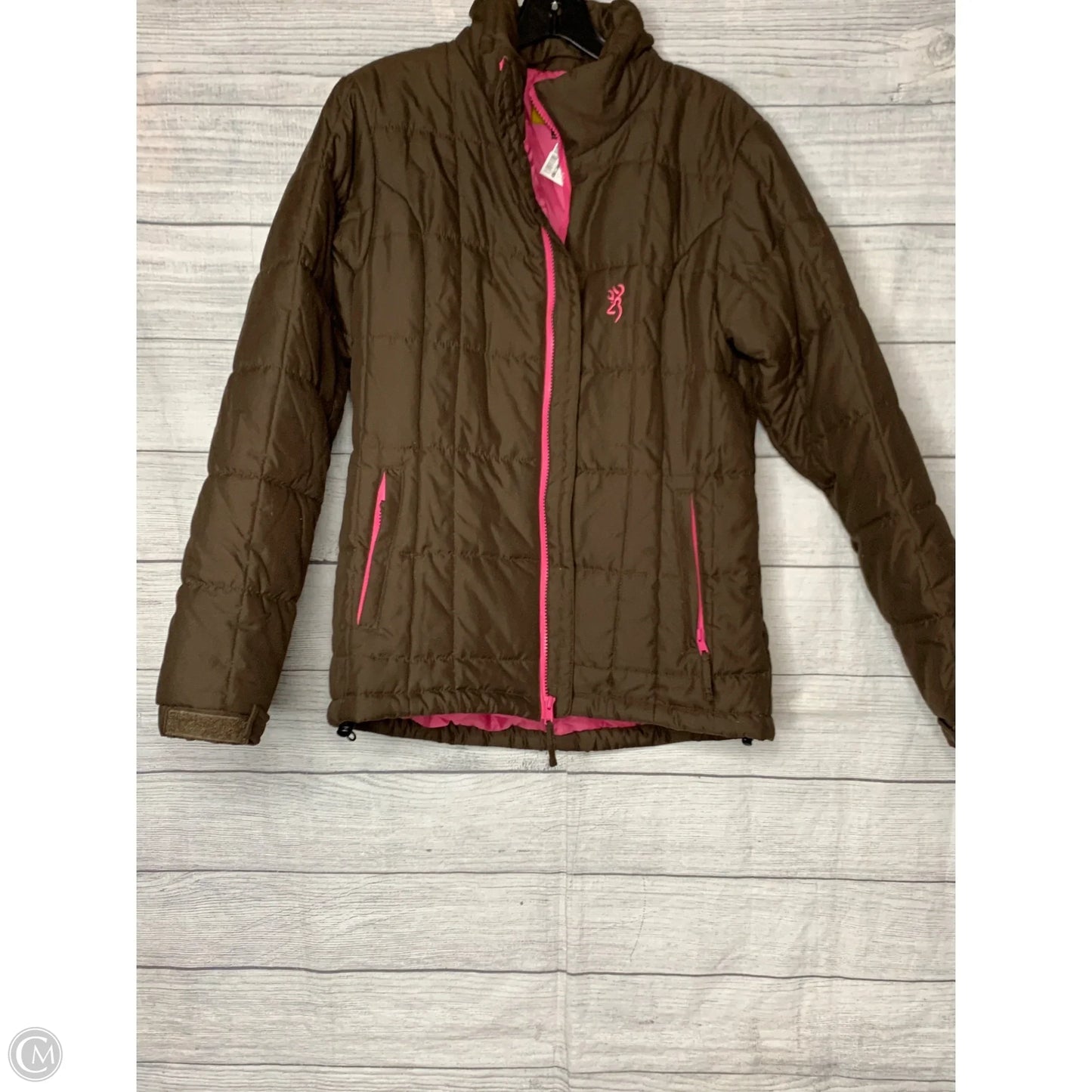 Coat Puffer & Quilted By Cmf In Brown & Pink, Size: S