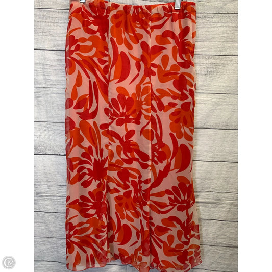 Skirt Midi By Cato In Orange & Red, Size: 18