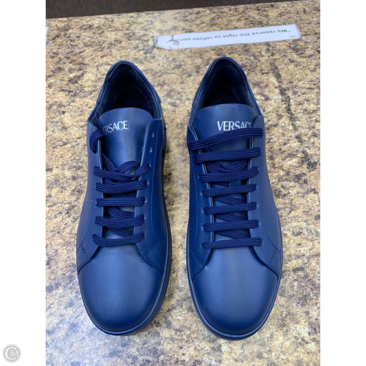 Shoes Luxury Designer By Versace In Blue, Size: 9