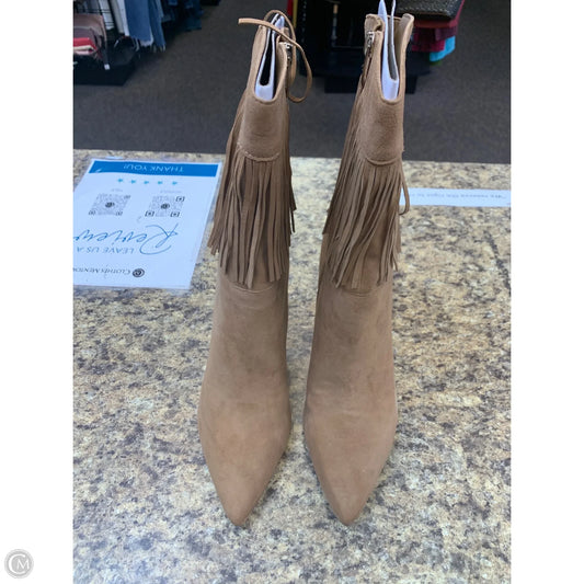 Boots Ankle Heels By Nine West In Tan, Size: 11