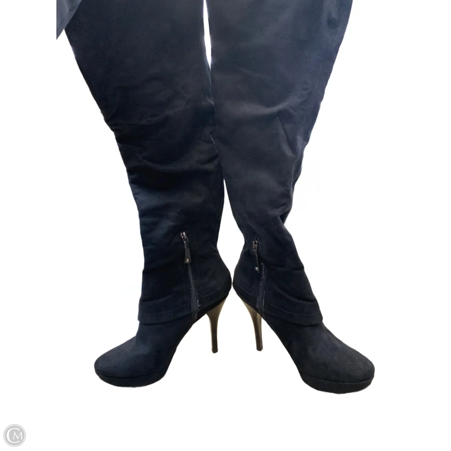 Boots Knee Heels By Guess In Black, Size: 11