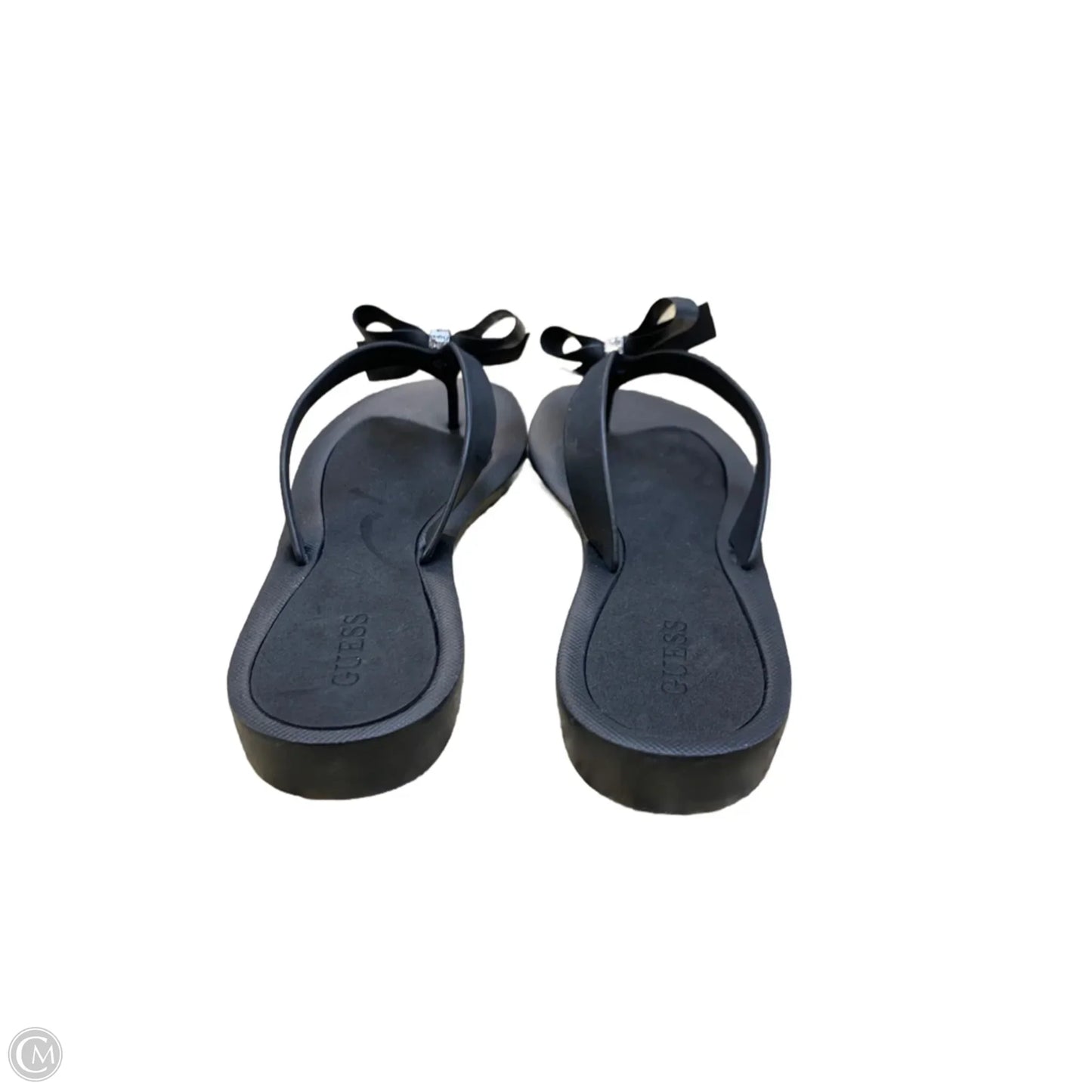 Sandals Flip Flops By Guess In Black, Size: 10